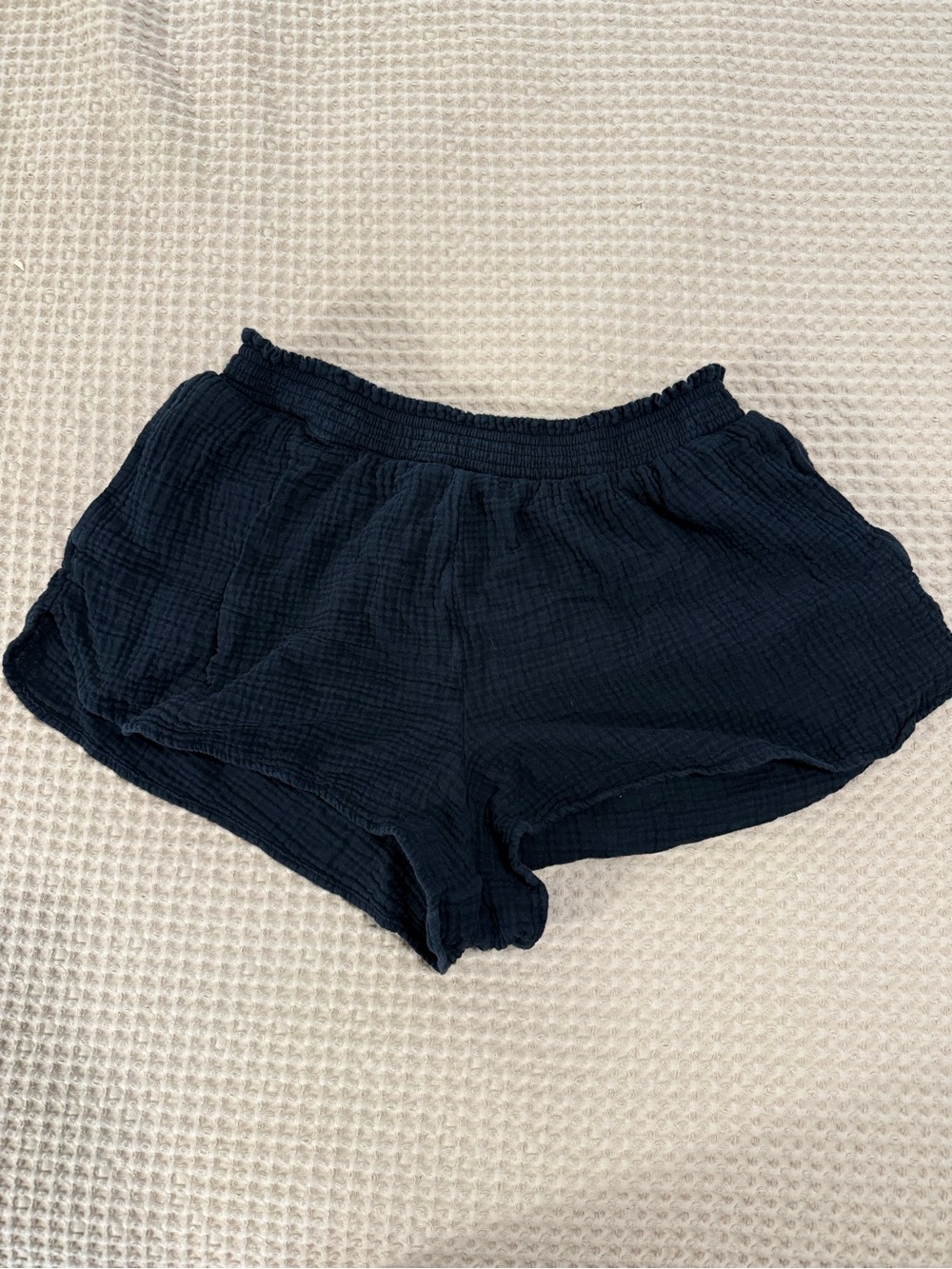 aerie Black Gauze Athletic Lounge Shorts